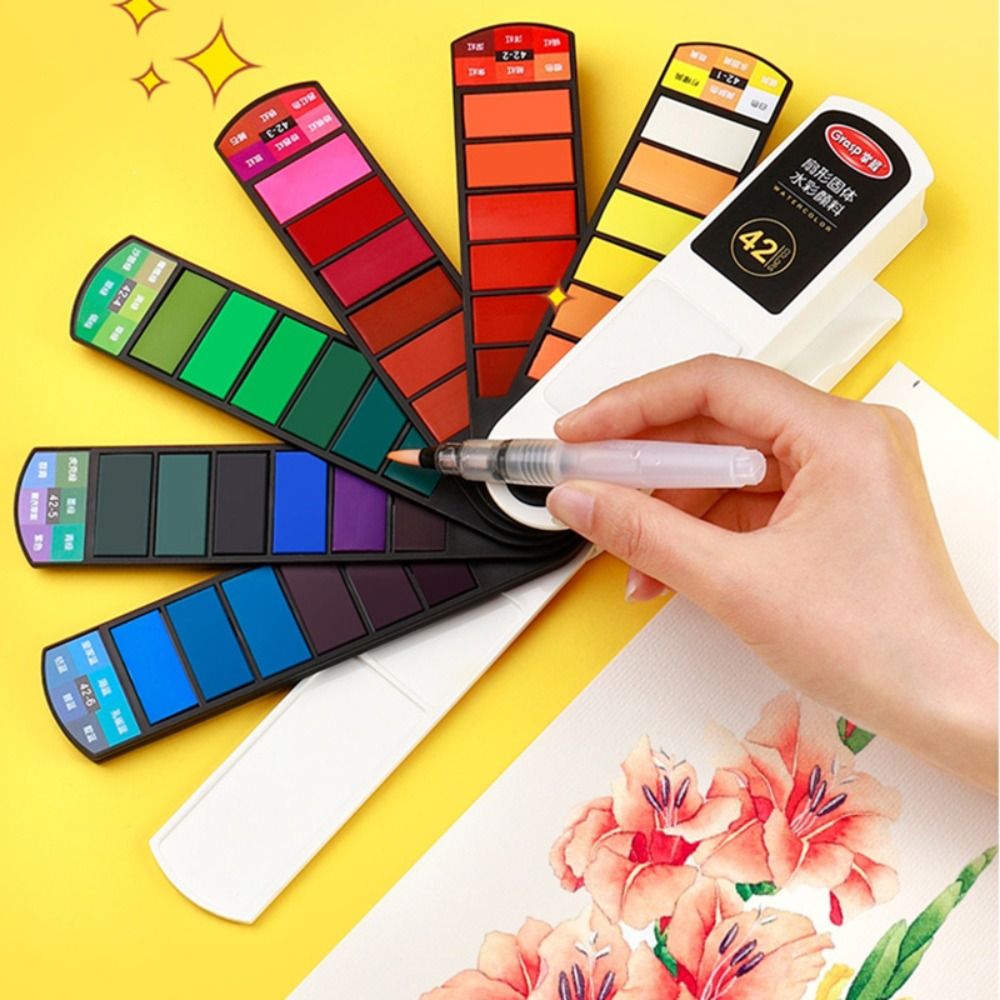 Watercolor Paint Set Solid Pigment - Складной набор акварельных красок с водяной