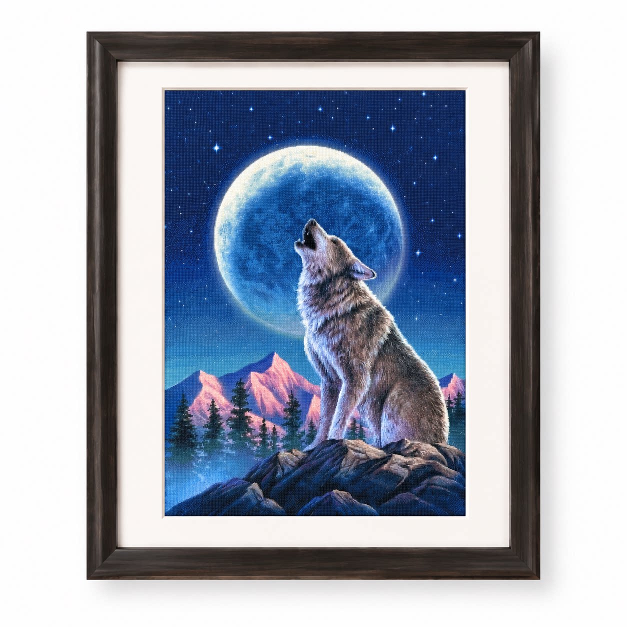 [ZZ9252-Lone Wolf Under the Mo – обзор и цена Cross Stitch Stamped Kits Beginners